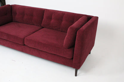 JOHN LEWIS BOOTH MEDIUM 2 SEATER SOFA IN A DEEP RED