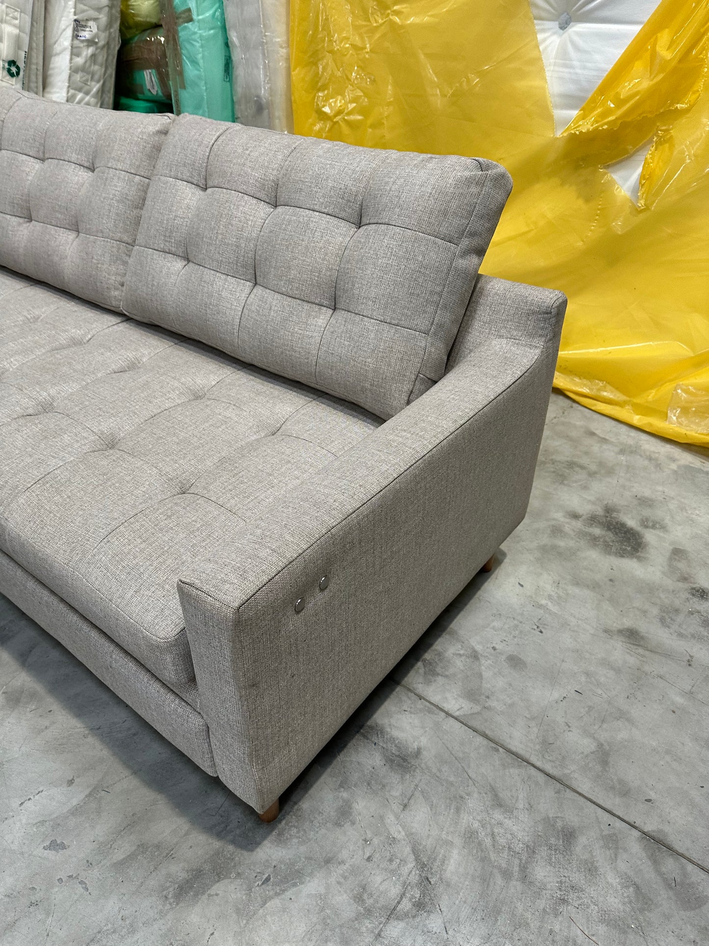 John Lewis Draper II Large 3 Seater Motion Sofa, Light Leg, Aquaclean Aston Natural