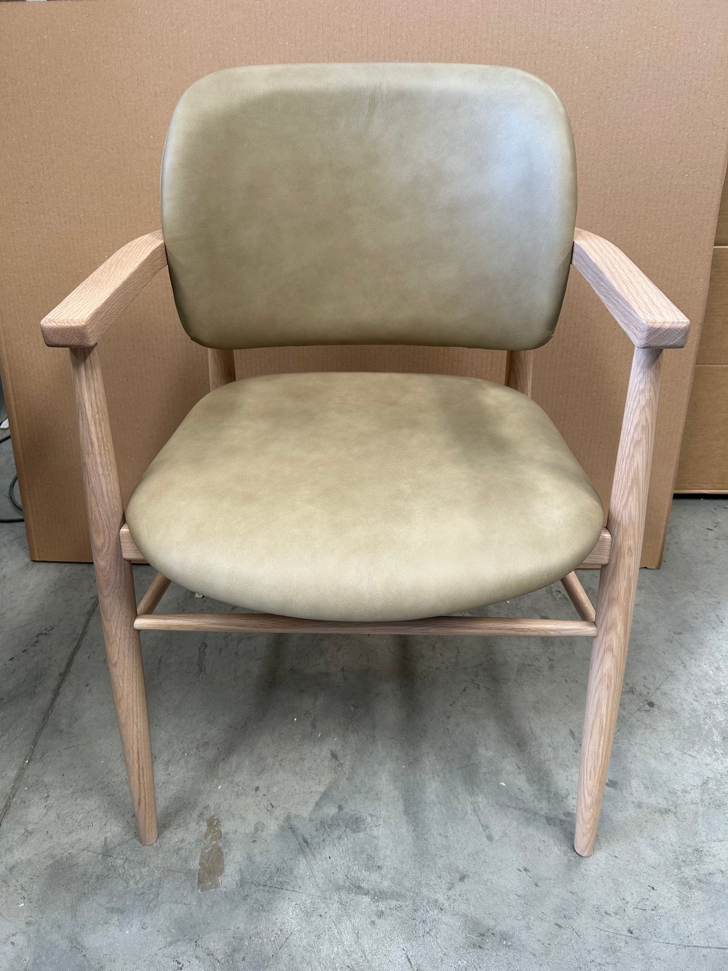 John Lewis Frame Leather Office Dining Chair Natural Oak