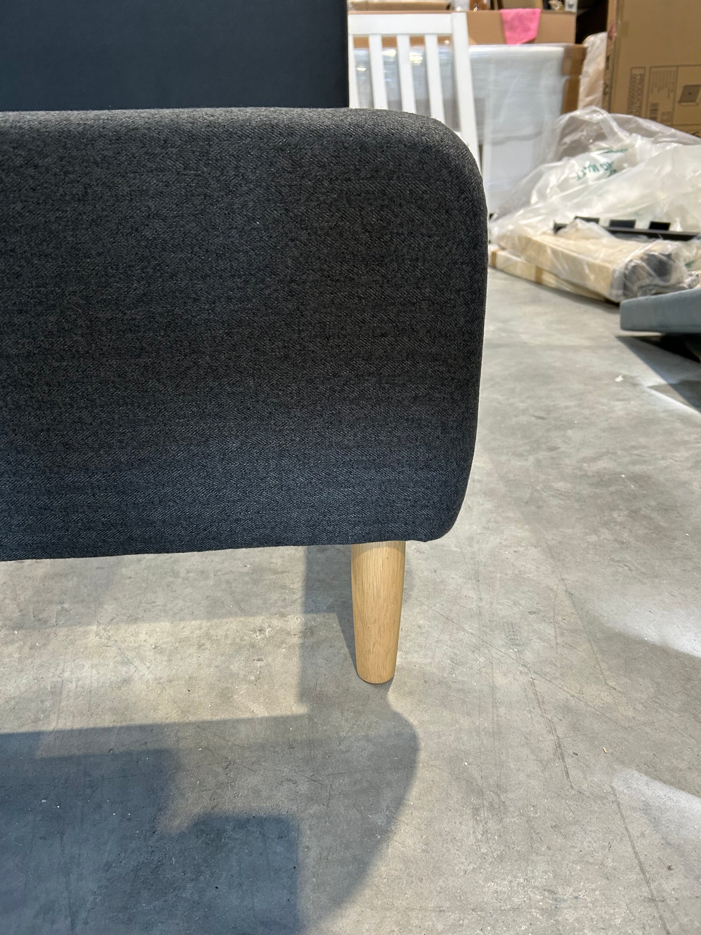 John Lewis ANYDAY Bonn Upholstered Bed Frame, Small Double Dark Grey Brushed Tweed