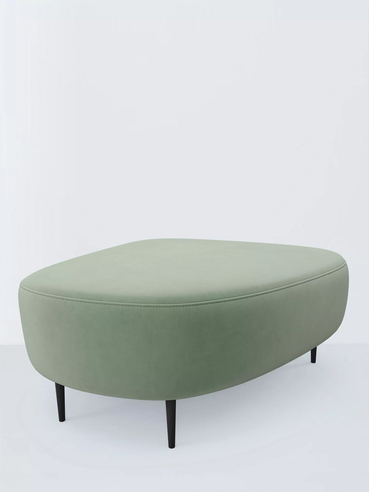John Lewis Lozenge Footstool, Metal Leg Aquaclean Velvet Sage Green