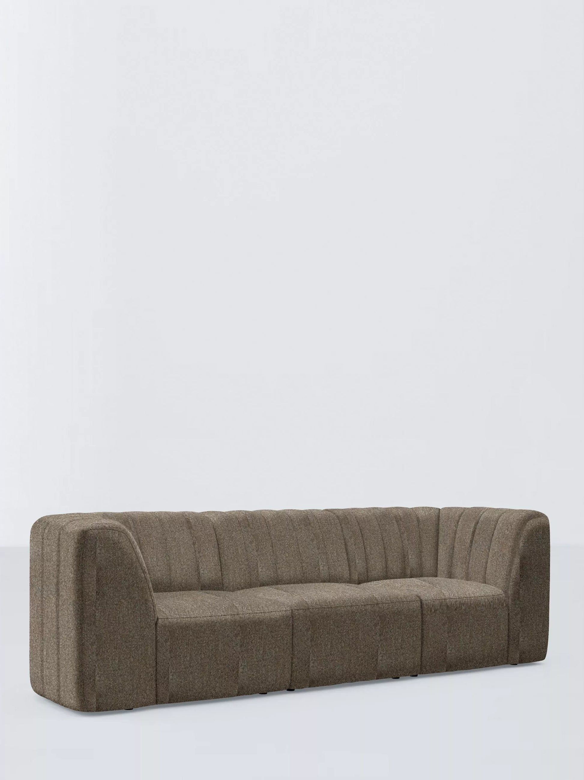 John Lewis Flow Grand 3 Seater Sofa Tonal Weave Moss Green