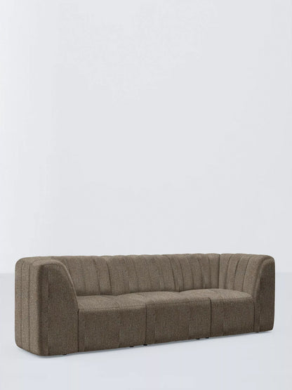 John Lewis Flow Grand 3 Seater Sofa Tonal Weave Moss Green