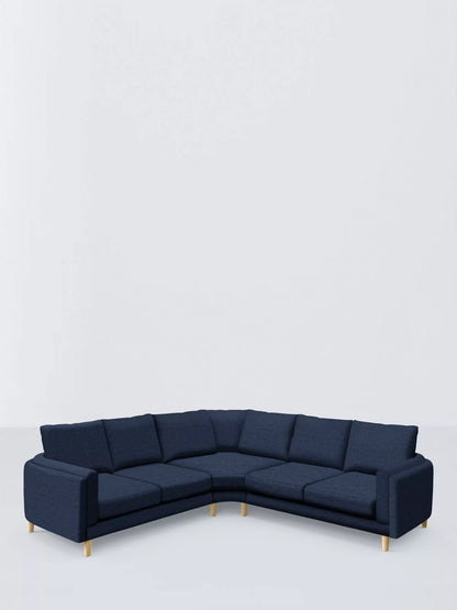 John Lewis Harbour Corner Sofa Easy Clean Chunky Chenille Navy
