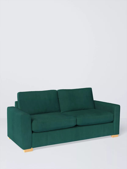 John Lewis Oliver II Large 3 Seater Sofa Easy Clean Plush Velvet Teal