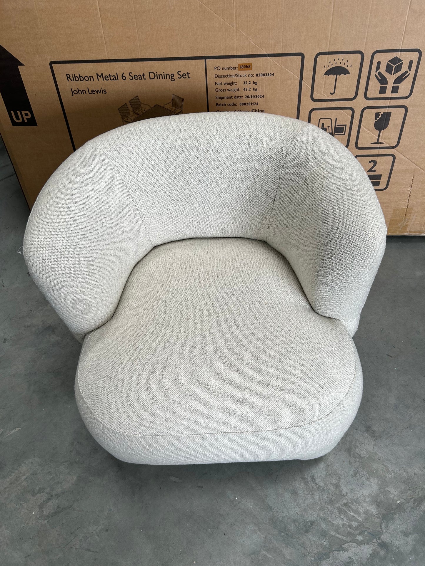 John Lewis Elephant Armchair, Natural Boucle