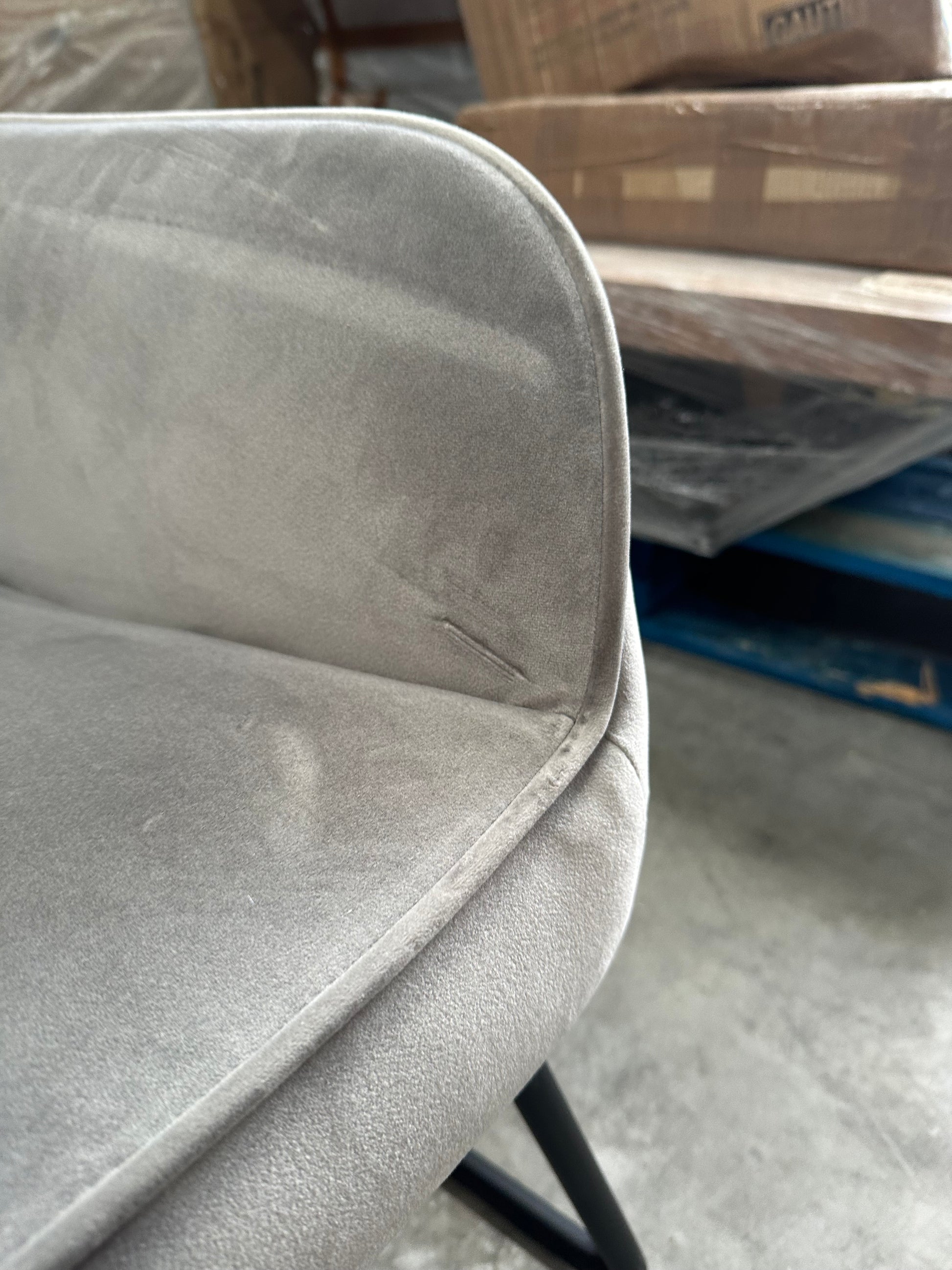 John Lewis Form Accent Chair, Black Metal Leg, Velvet Storm Grey