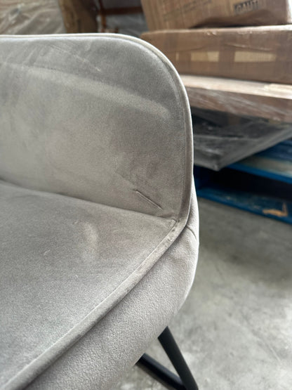 John Lewis Form Accent Chair, Black Metal Leg, Velvet Storm Grey