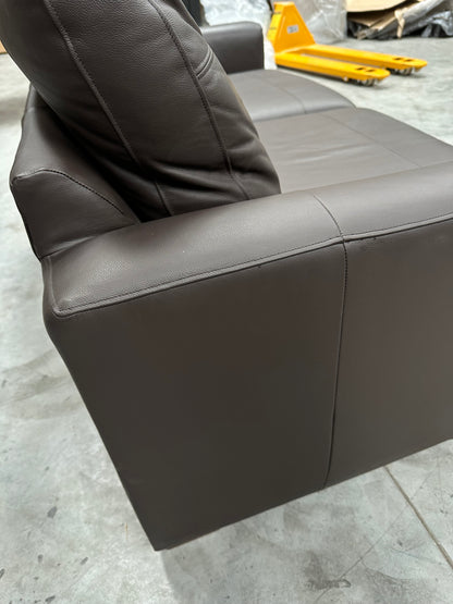 John Lewis Leather Oliver Medium 2 Seater Sofa Dark Chocolate