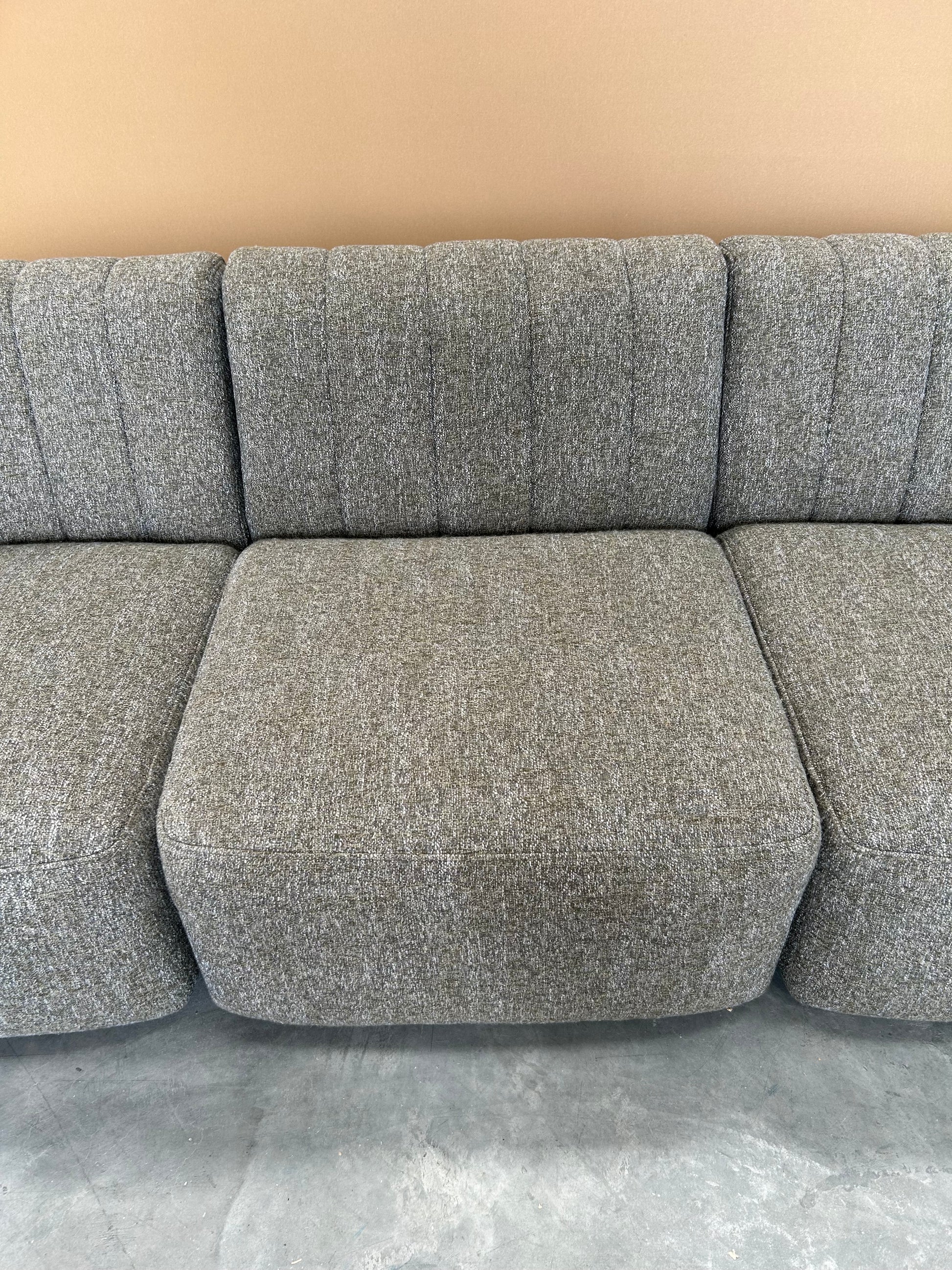 John Lewis Flow Grand 3 Seater Sofa Tonal Weave Moss Green