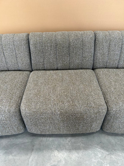 John Lewis Flow Grand 3 Seater Sofa Tonal Weave Moss Green