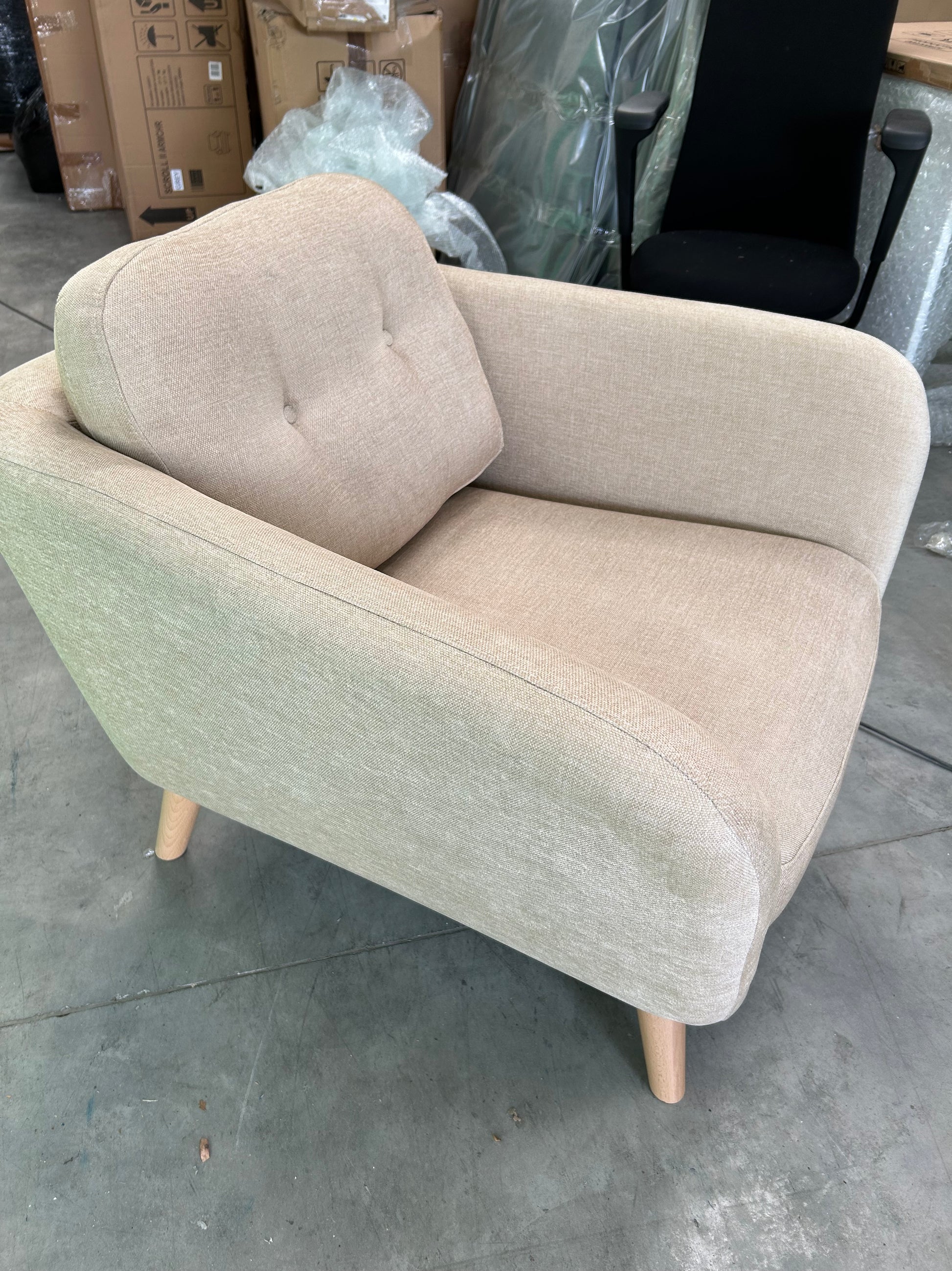 John Lewis Arlo Armchair Easy Clean Chenille Natural