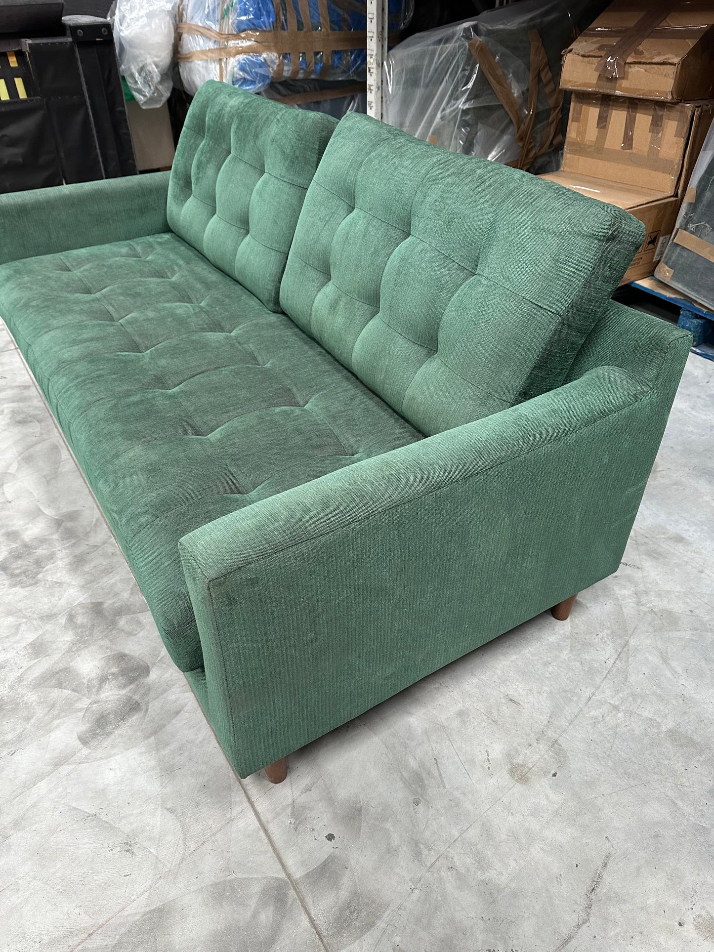 John Lewis Draper II Large 3 Seater Sofa, Dark Leg, Alpine Green