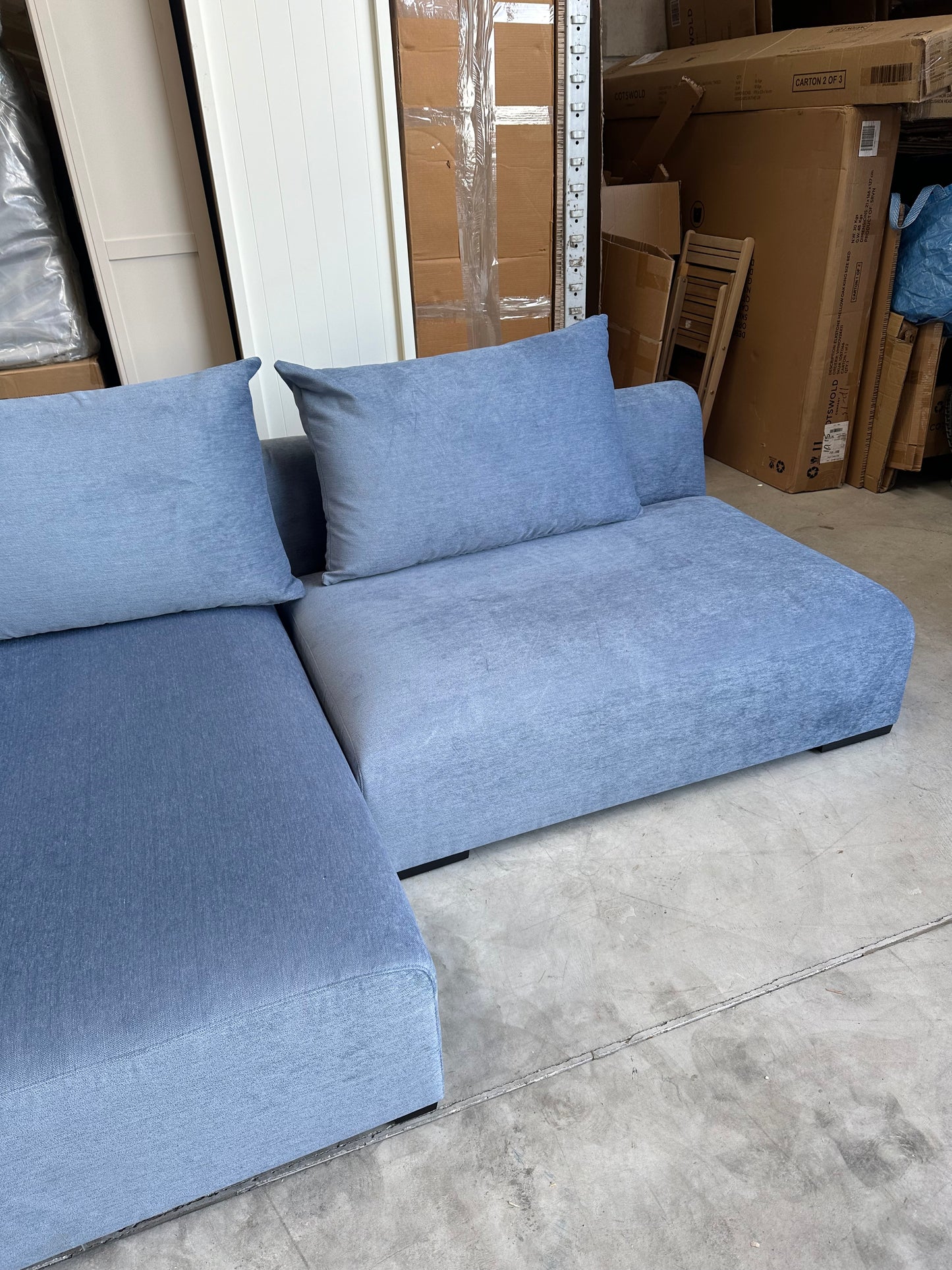John Lewis Tokyo LHF Corner Group Blue Aqua Clean