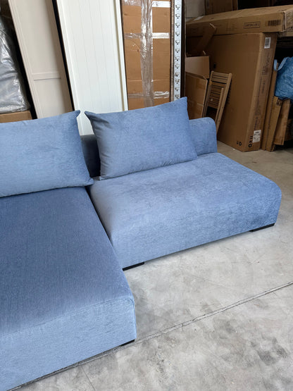 John Lewis Tokyo LHF Corner Group Blue Aqua Clean