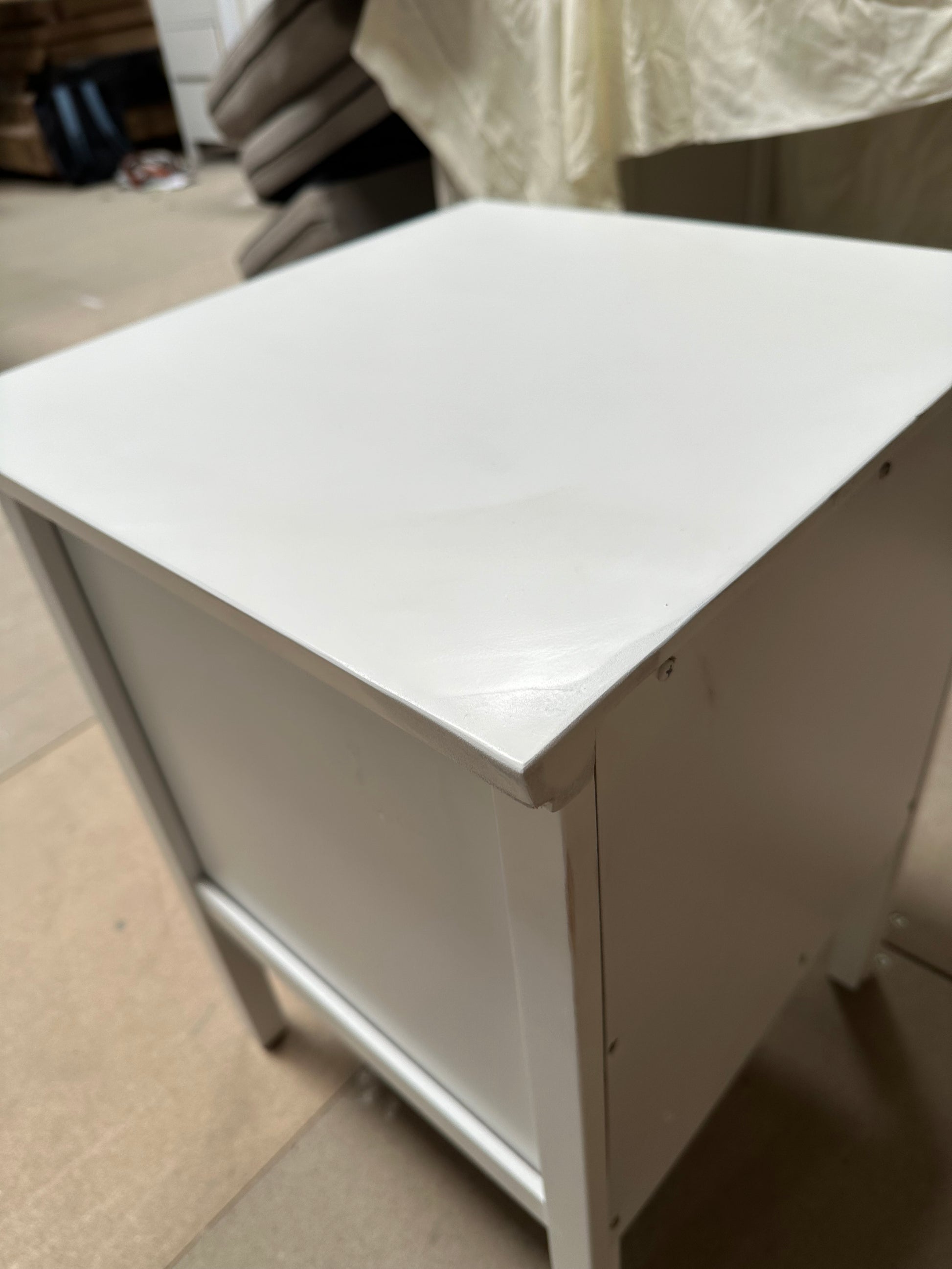 John Lewis White ANYDAY Wilton 2 Drawer Bedside Cabinet