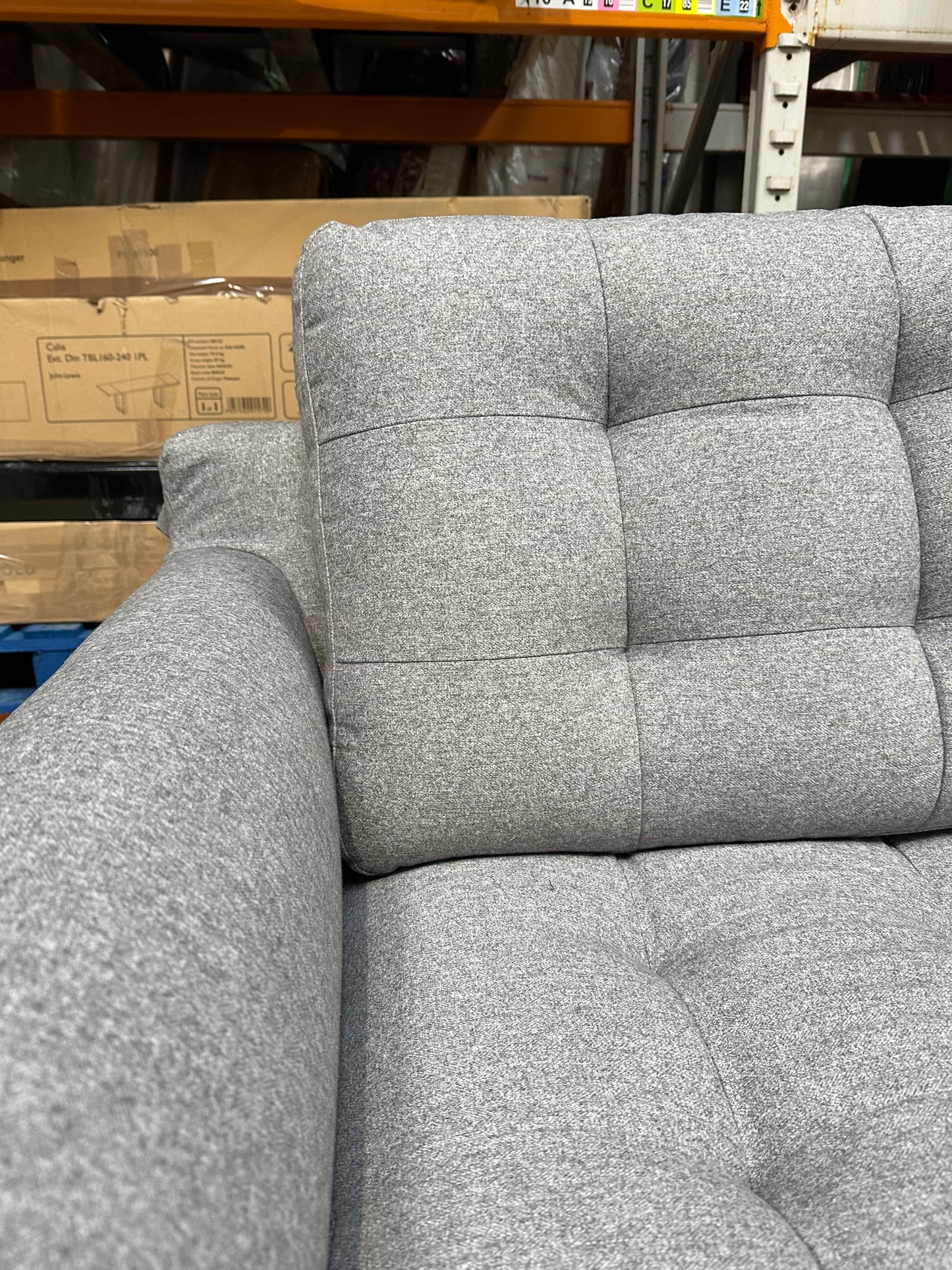 John Lewis Draper II Large 3 Seater Sofa Brushed Tweed Grey