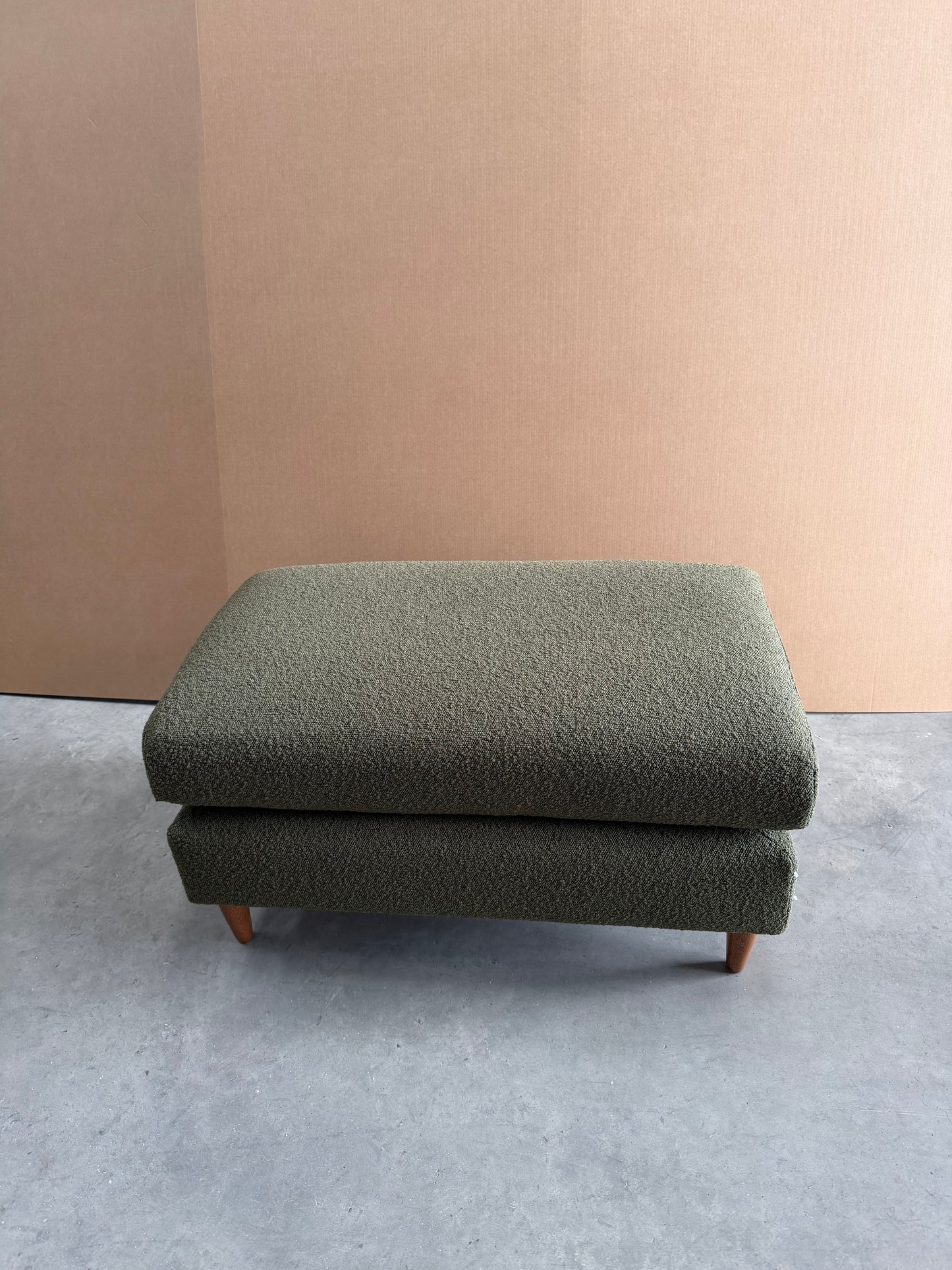 John Lewis Bailey II Footstool twisted boucle Green