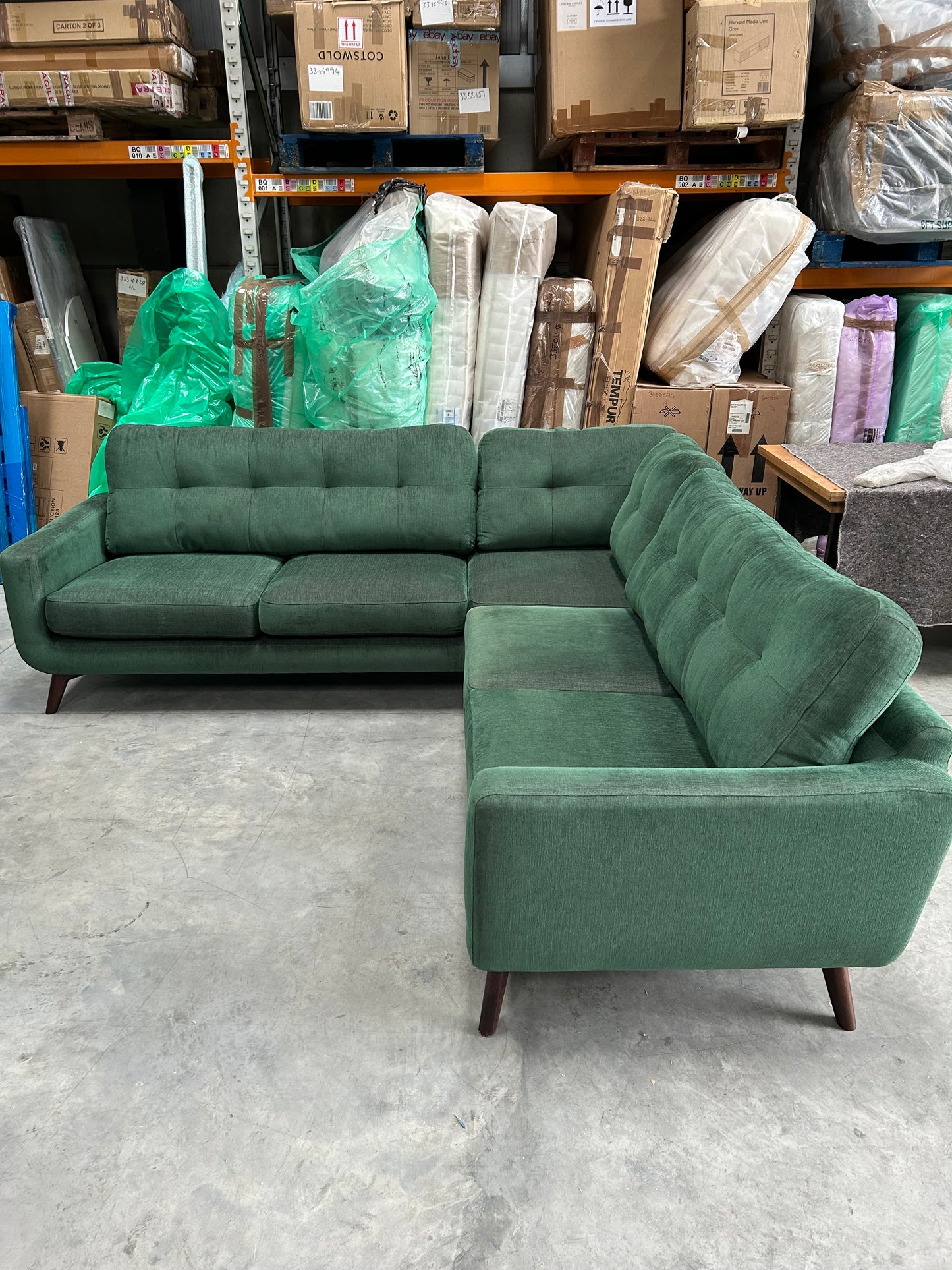 John Lewis Corner Sofa Camden 5+ Seater in Alpine Green