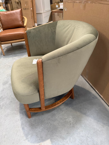 John Lewis Drift Armchair, Dark Leg, Moss Green Smooth Velvet