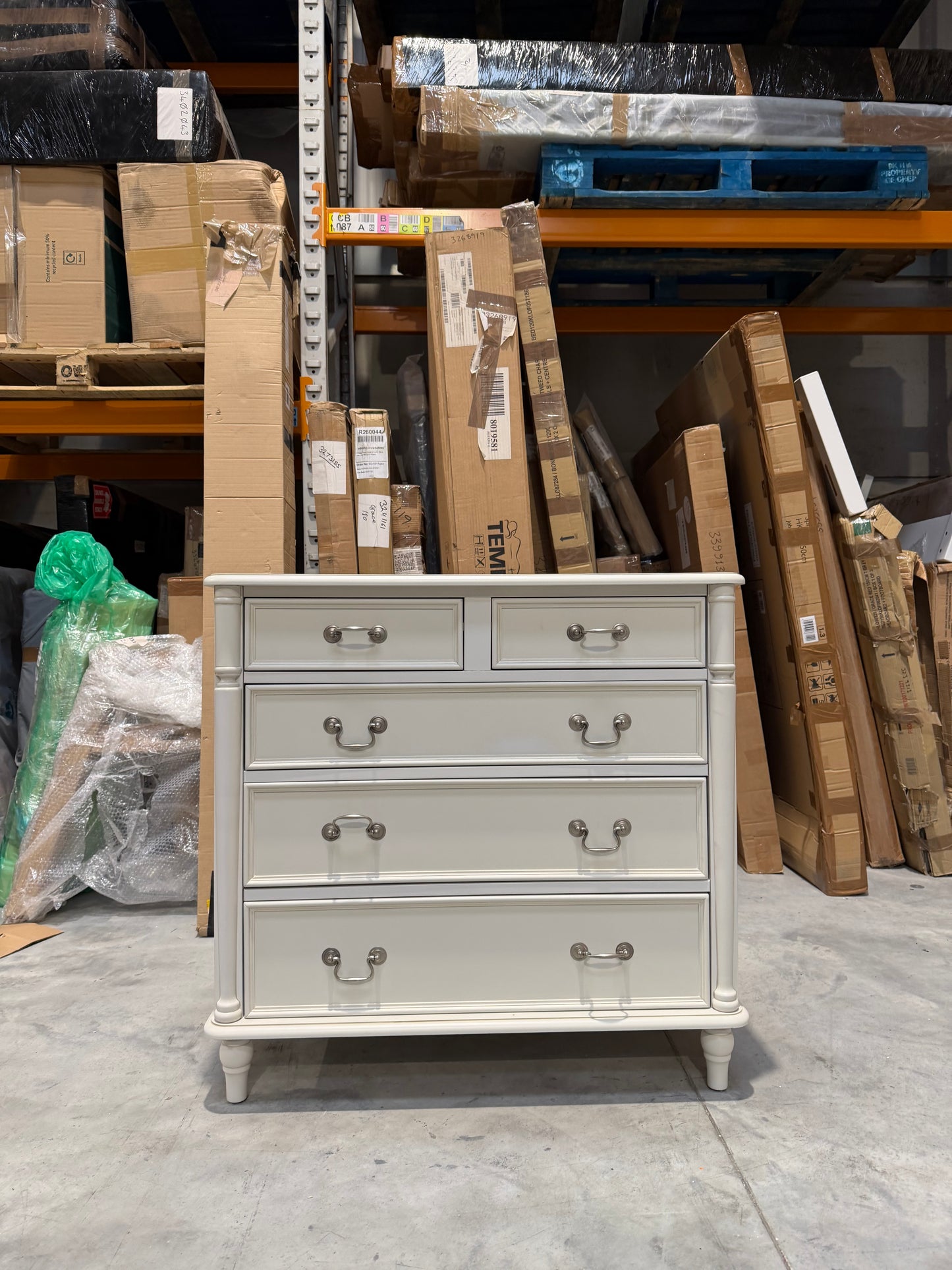 Laura Ashley Clifton 5 Drawer Chest Grey