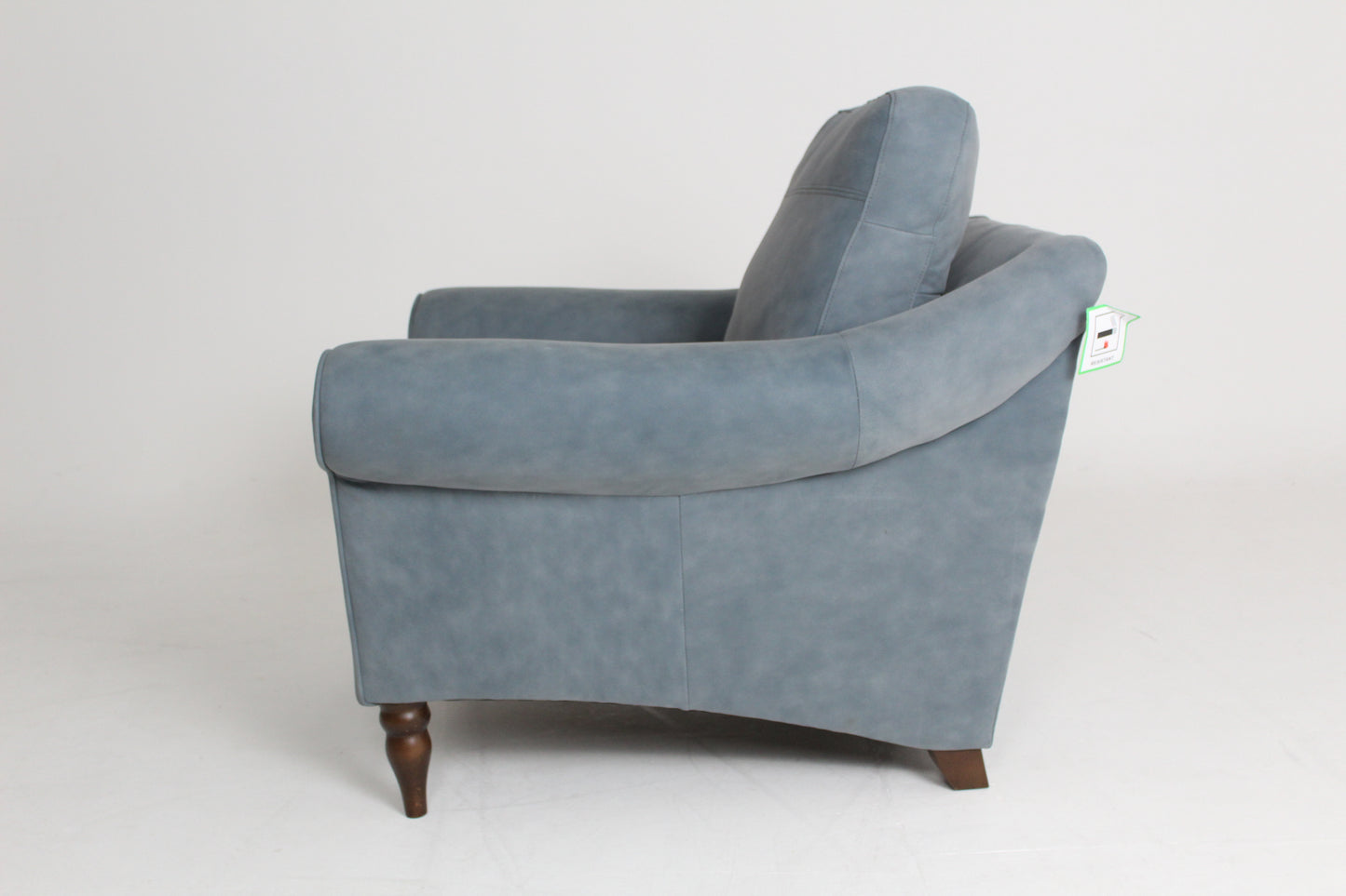 John Lewis Camber Leather Armchair, Dark Leg, Soft Touch Blue