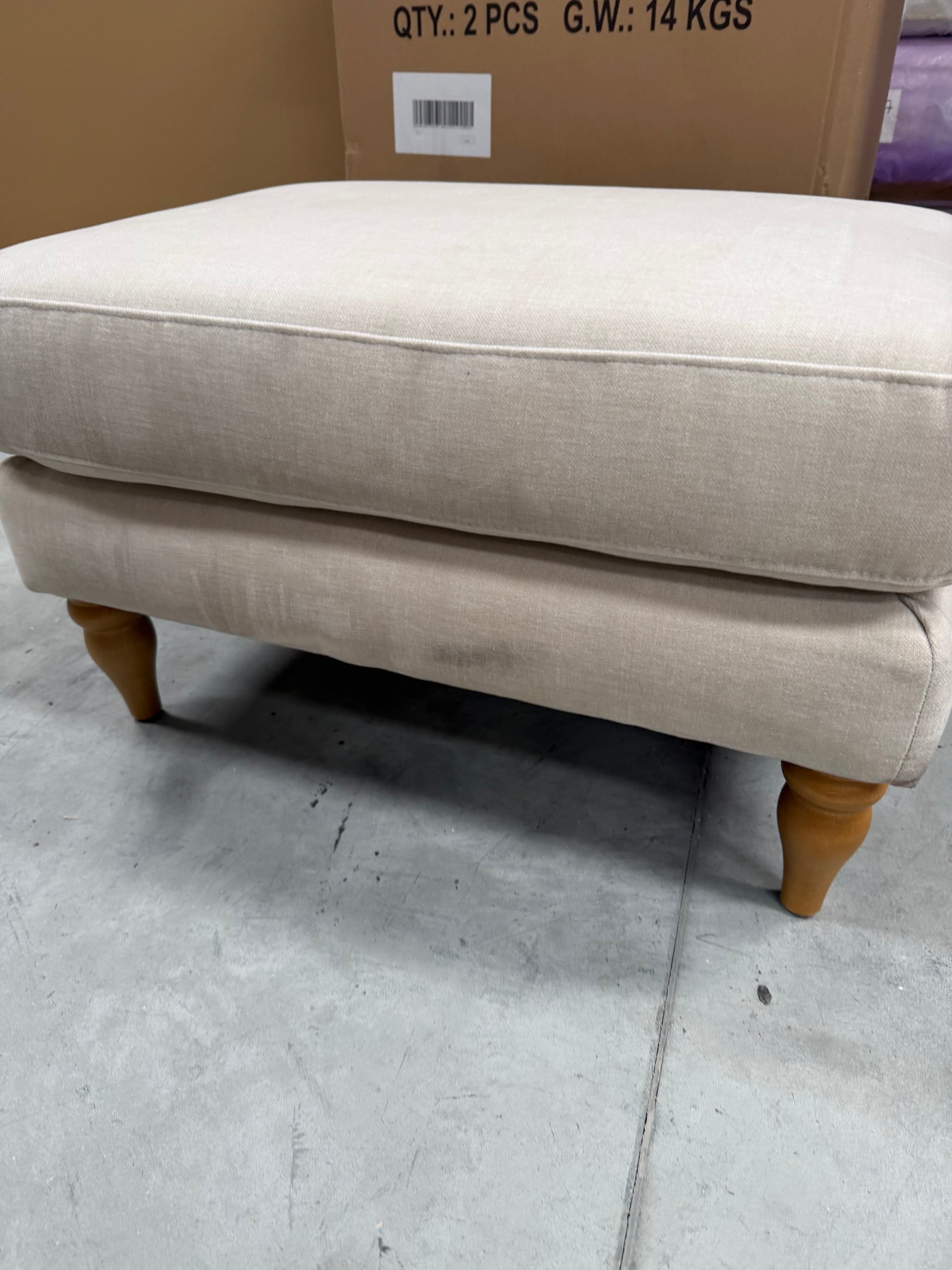 John Lewis Bailey II Footstool Aquaclean Titan Natural