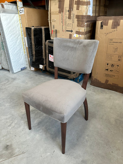 John Lewis Parisian Velvet Grey Dining Chair, FSC-Certified (Beech Wood)