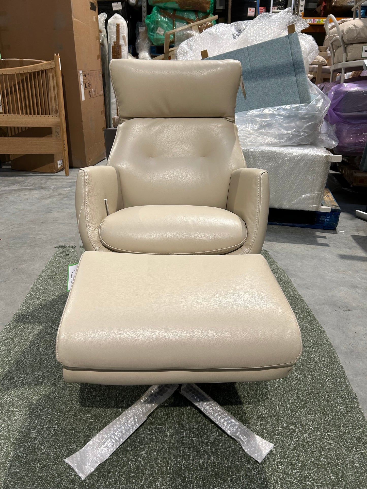 EASE REC CHAIR STONE LEATHER