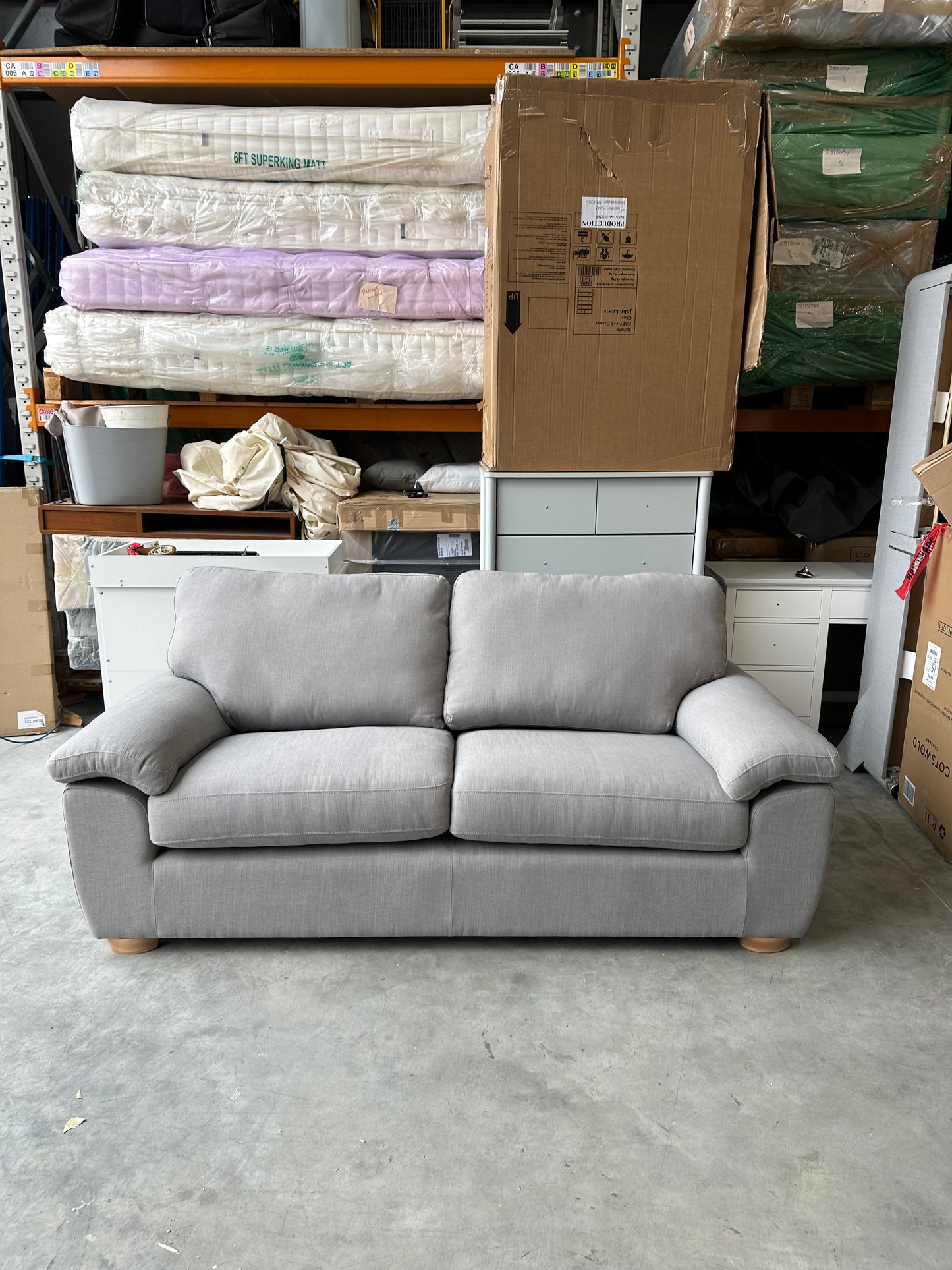 John Lewis Camden Large 3 Seater Sofa in Linen Storm Grey