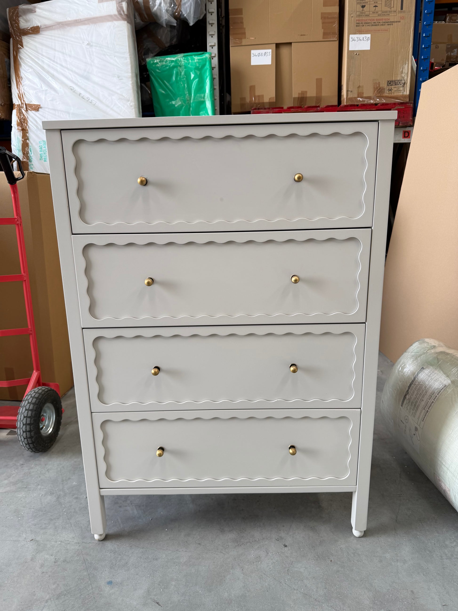 John Lewis Wave 4 Drawer Chest Greige Storage