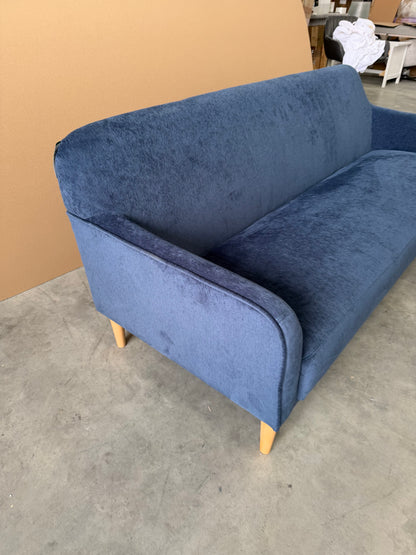 John Lewis Compact 2.5 Seater Sofa - Titan Navy - Natural Beech Legs - Brand New