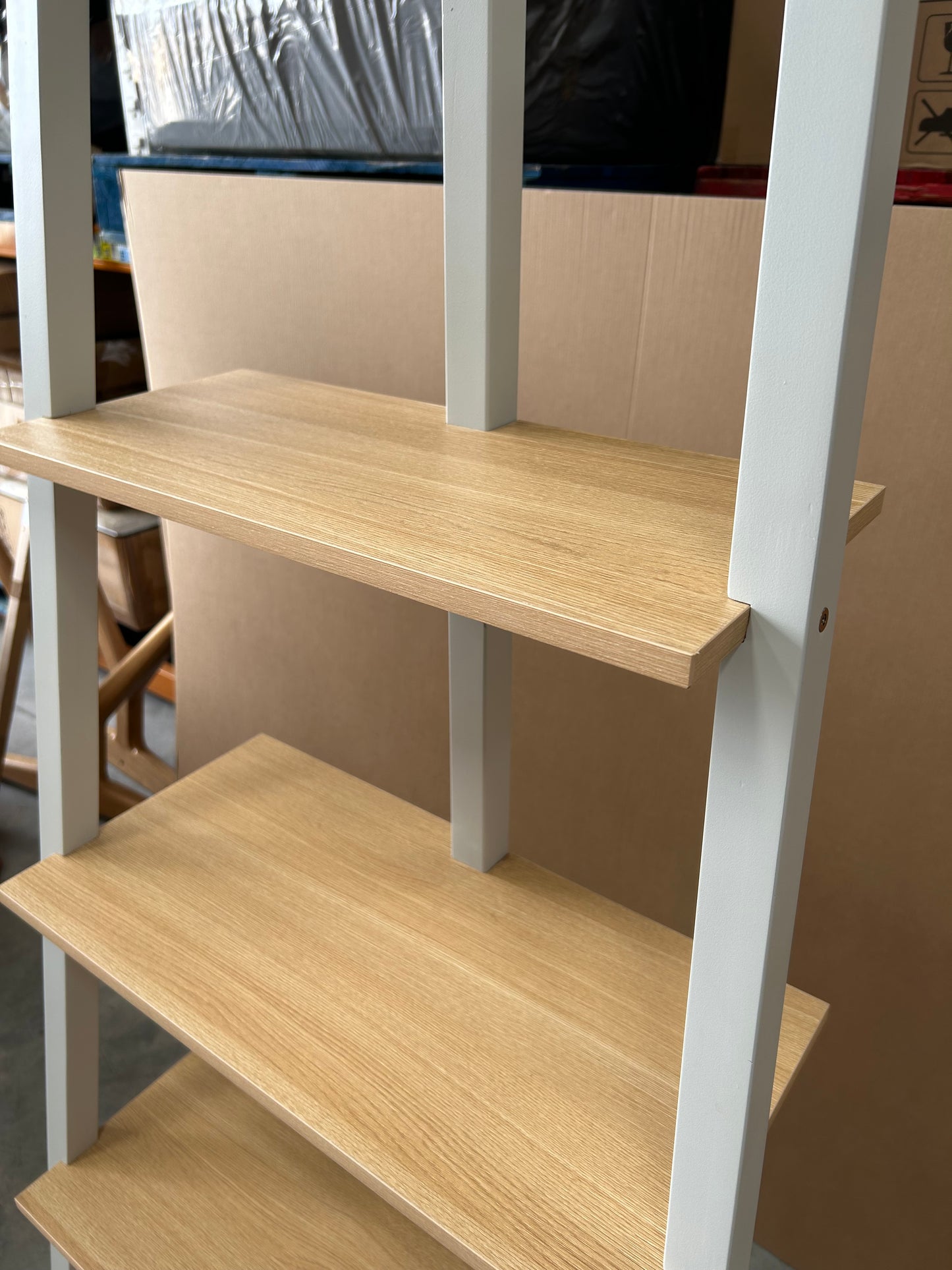 John Lewis Cuthbert Ladder Shelving Unit, Natural/Grey