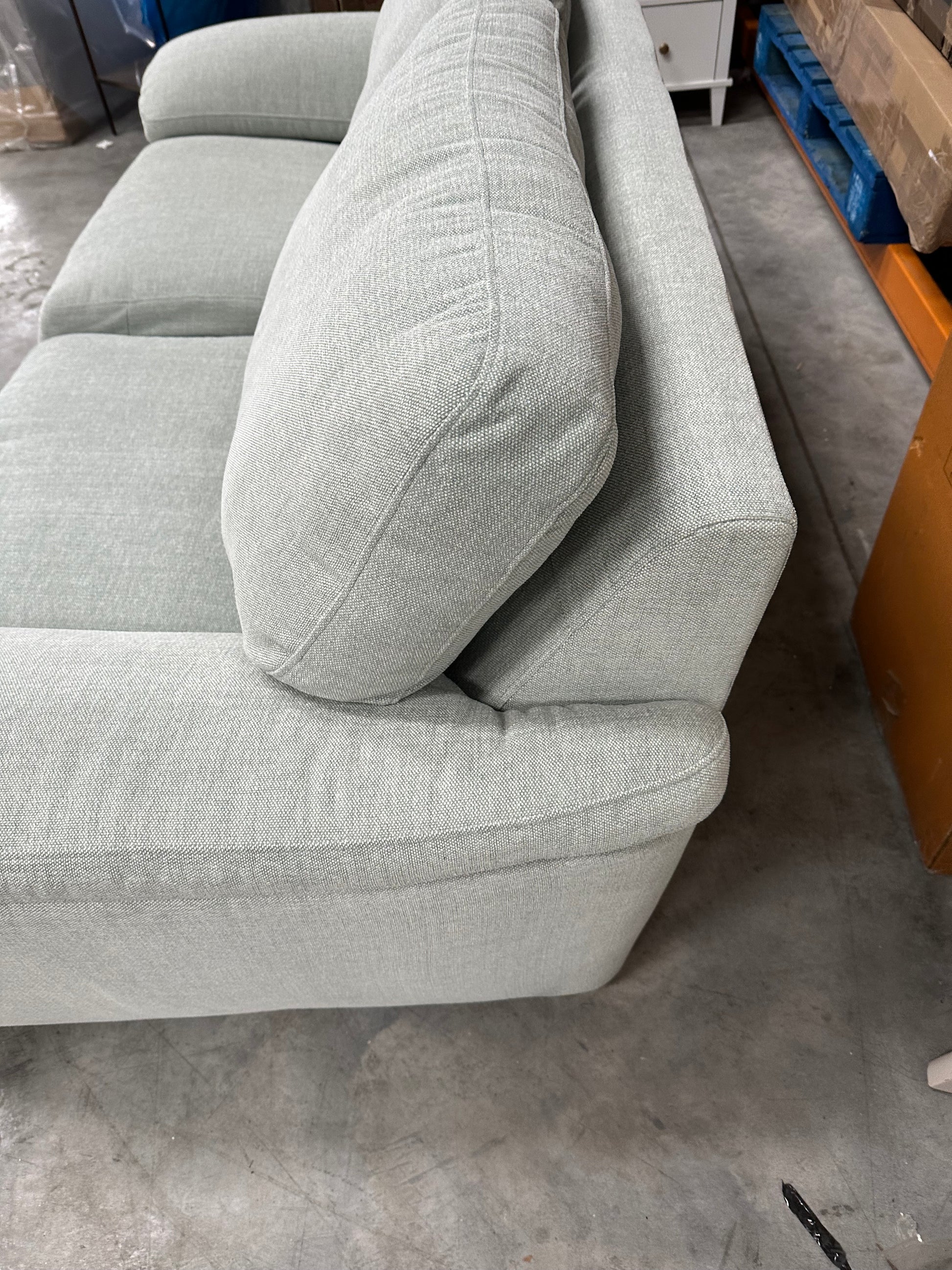 John Lewis Camden Large 3 Seater Sofa Aquaclean Light Blue Seagrass