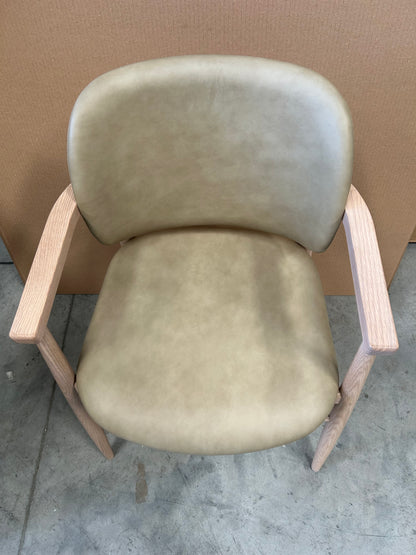 John Lewis Frame Leather Office Dining Chair Natural Oak