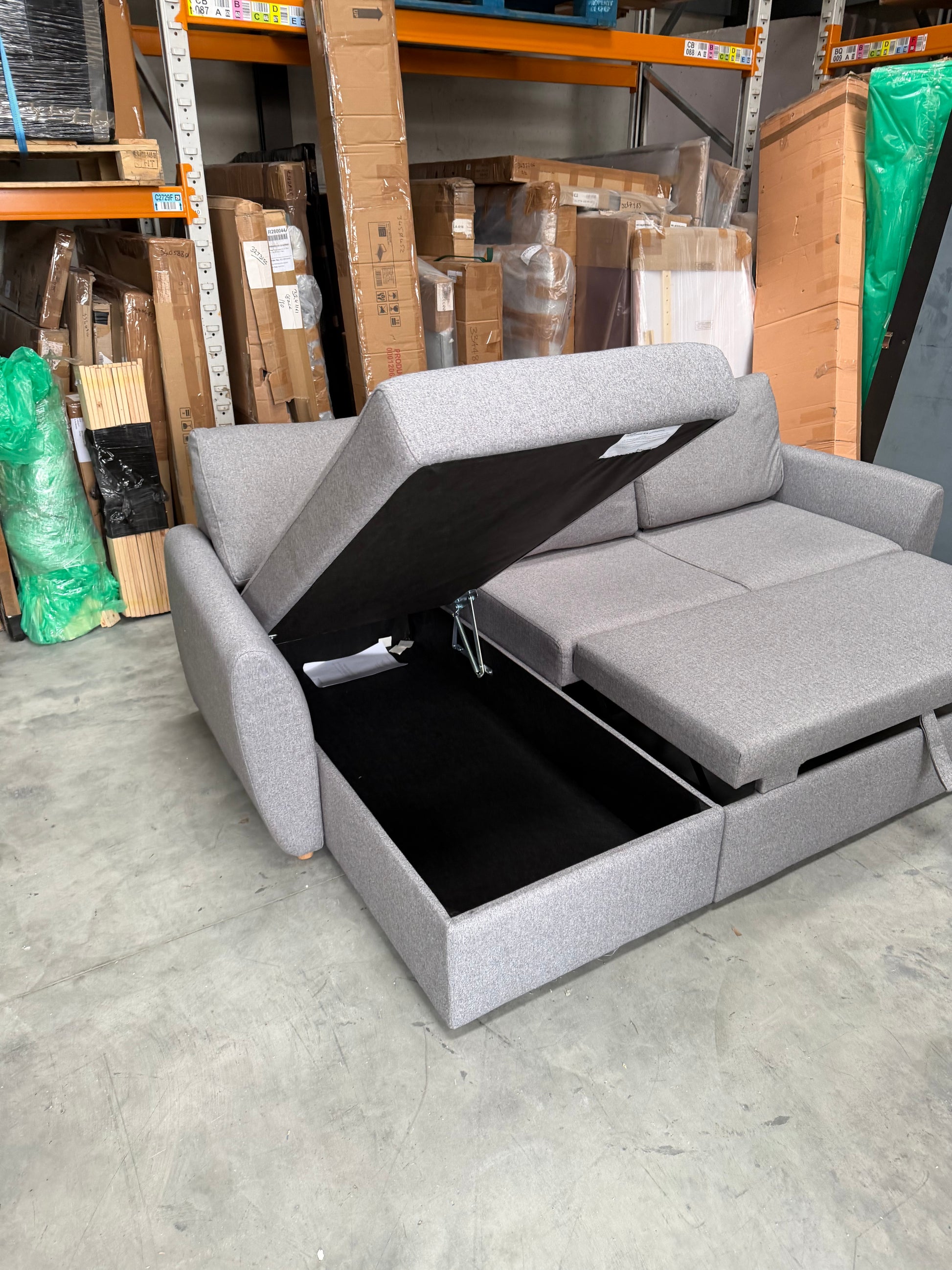 John Lewis Sofa Bed with Storage Sansa Splayed Arm in Tweed