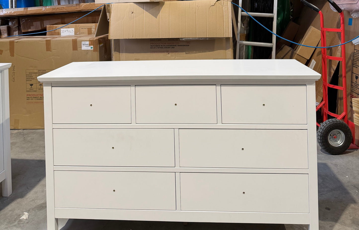 John Lewis Chest of Drawer White Wilton 7 Drawer Chest