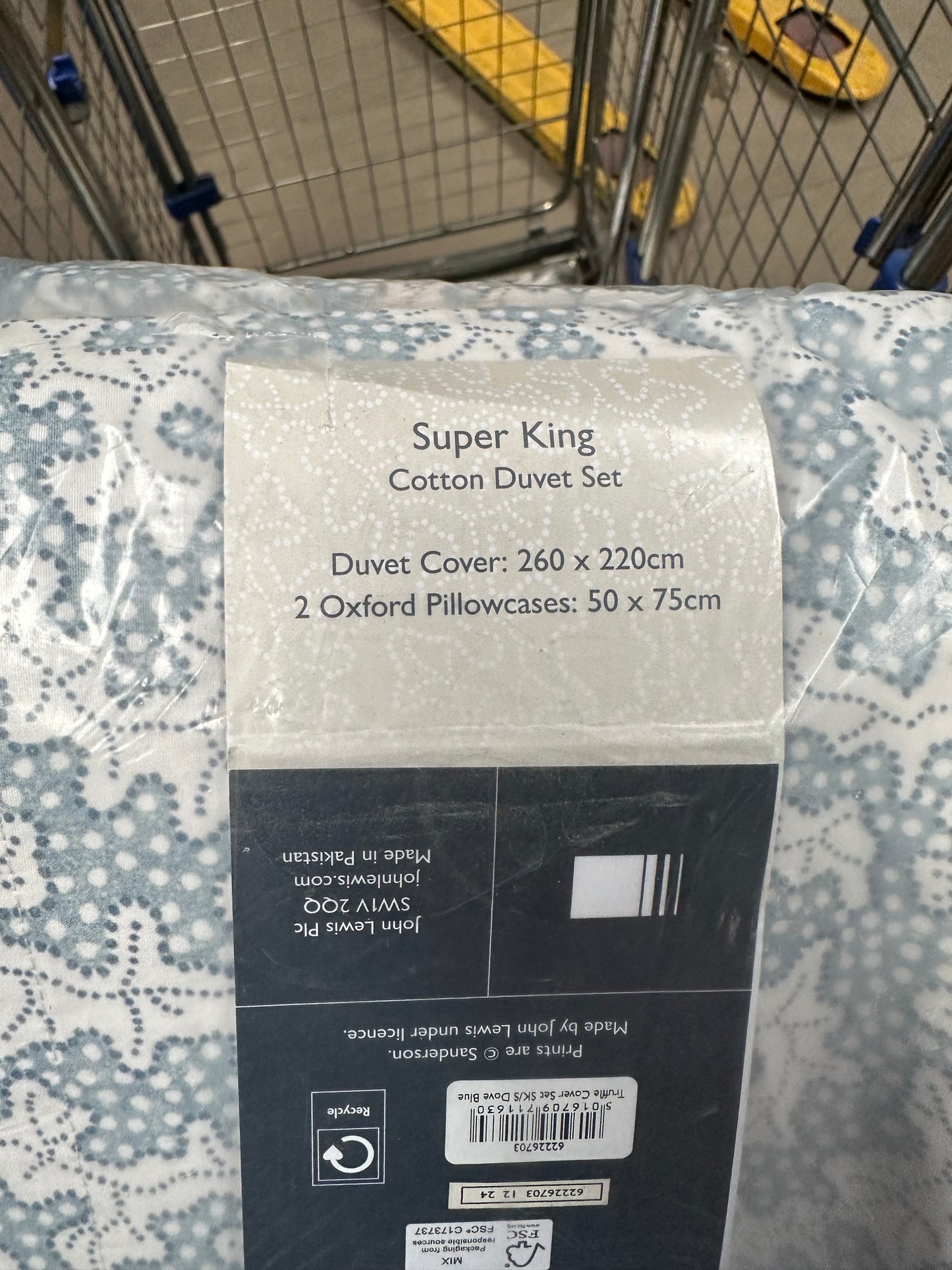 John Lewis x Sanderson Truffle Super King Duvet Cover Set, Blue