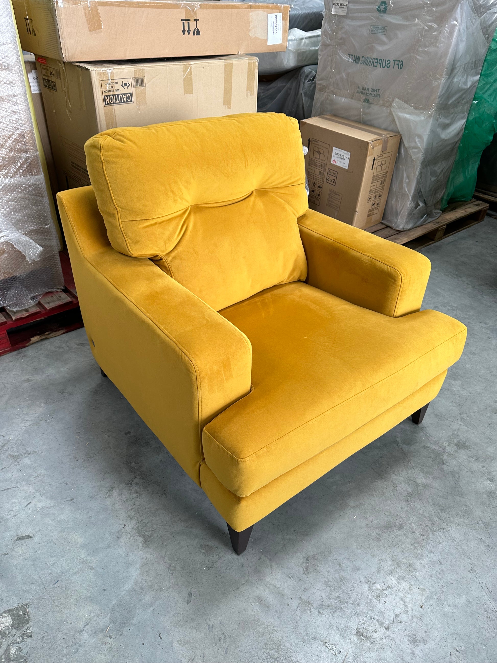 G Plan Armchair Vintage The Seventy Two Dark Leg Plush Tumeric