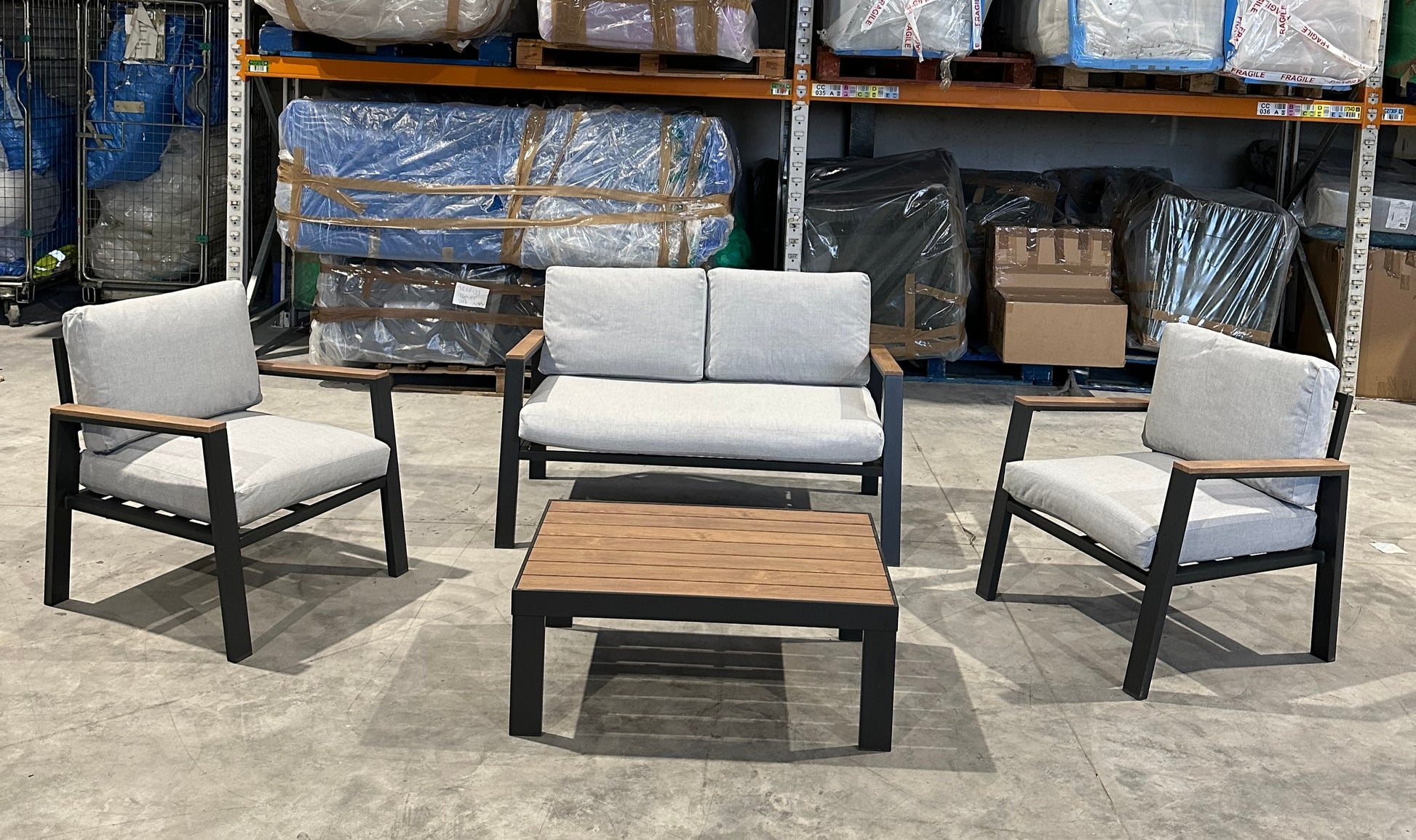 John Lewis Platform 4-Seater Garden Lounging Set, Grey