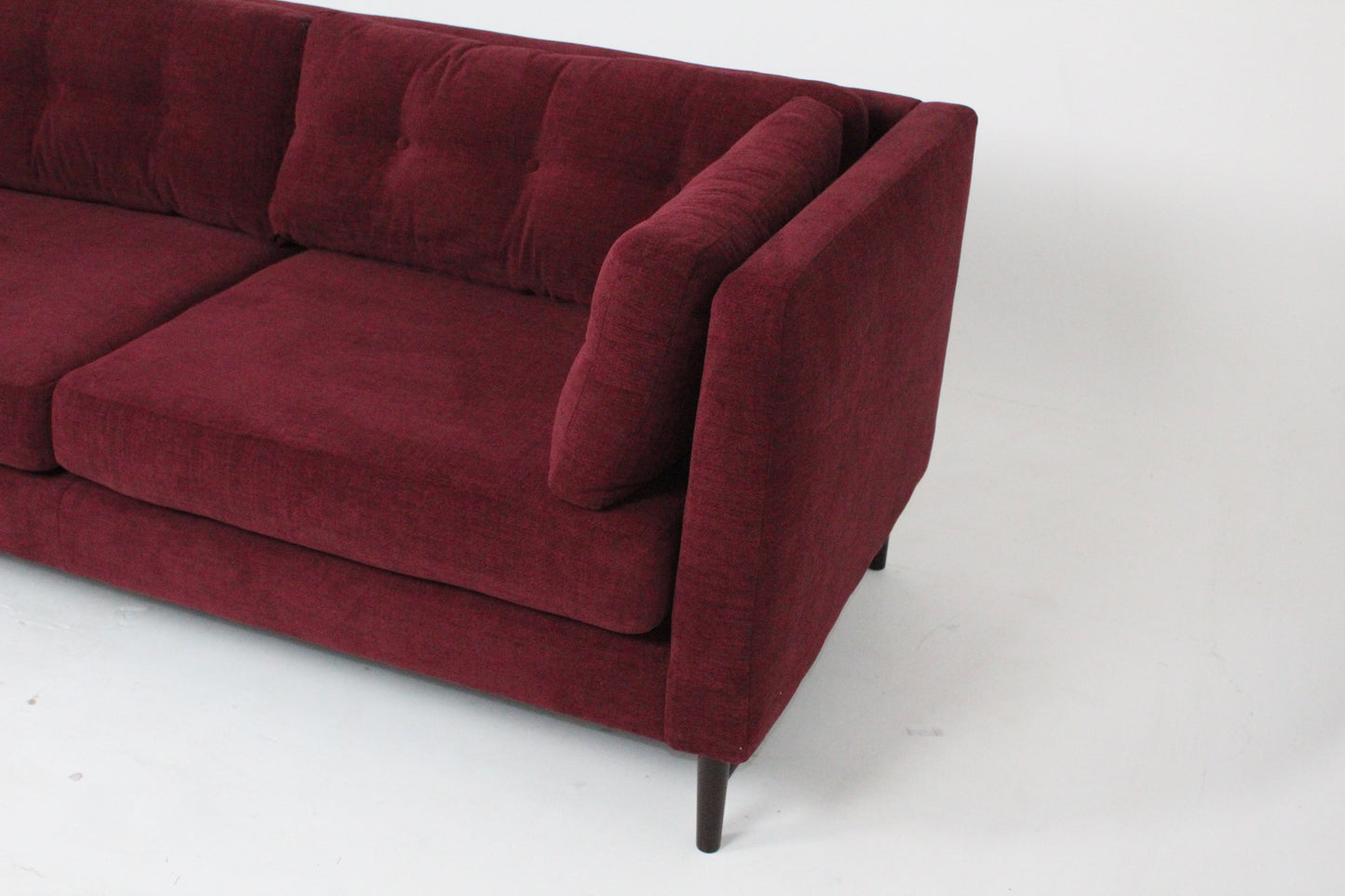 JOHN LEWIS BOOTH MEDIUM 2 SEATER SOFA IN A DEEP RED