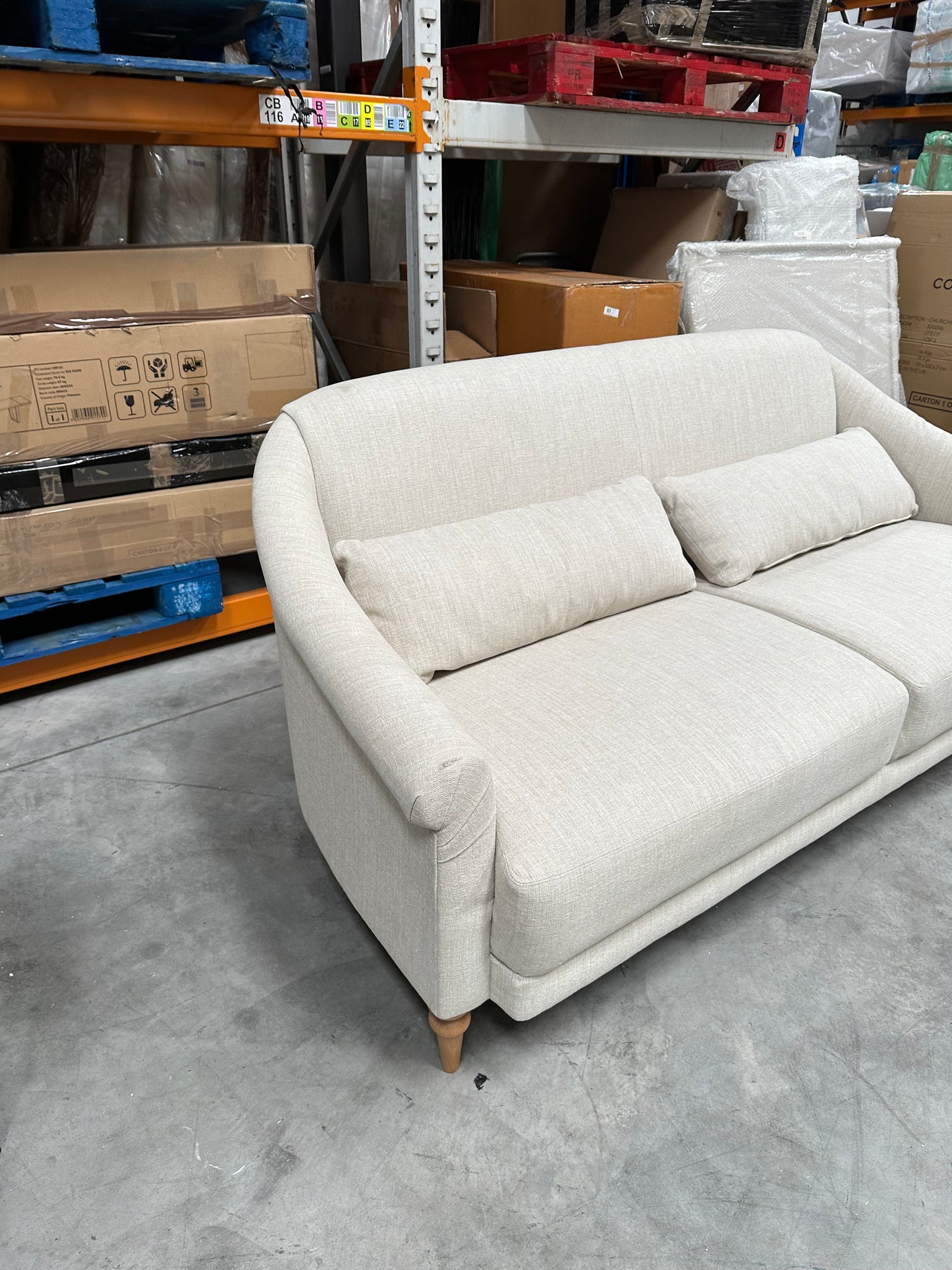 John Lewis Fireside Large 3 Seater Sofa AquaClean Matilda Natural