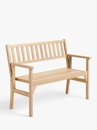 John Lewis ANYDAY Acacia Wood Foldable 2-Seater Garden Bench, Natural