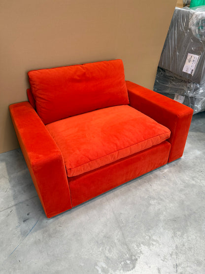 John Lewis Mellow LHF Corner Sofa  Plush Velvet Paprika Easy Clean