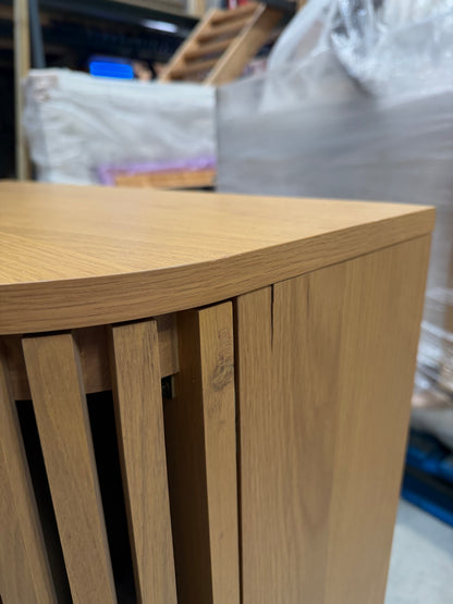 John Lewis Slatted 2 Door Cabinet, Natural