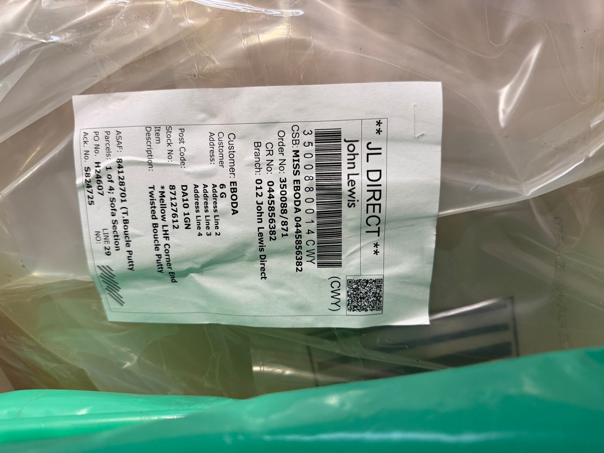 John Lewis Mellow LHF Corner Sofa Twisted Boucle Putty