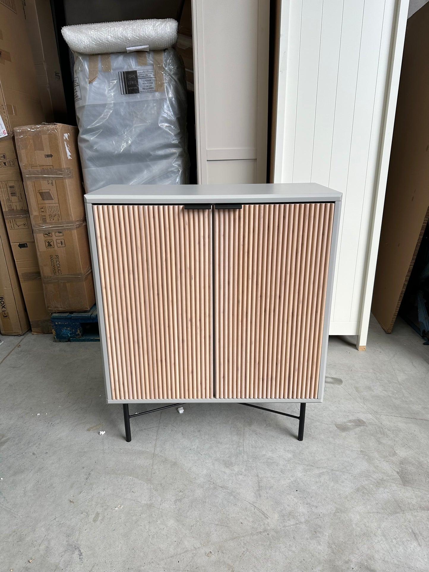 John Lewis Ridge 2 Door Cabinet Grey