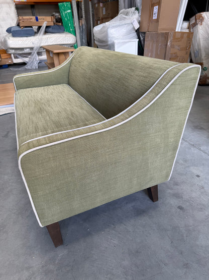 John Lewis Marlow Medium 2 Seater Sofa, Dark Leg, Soft Weave Clay, Relaxed Linen Olive Green
