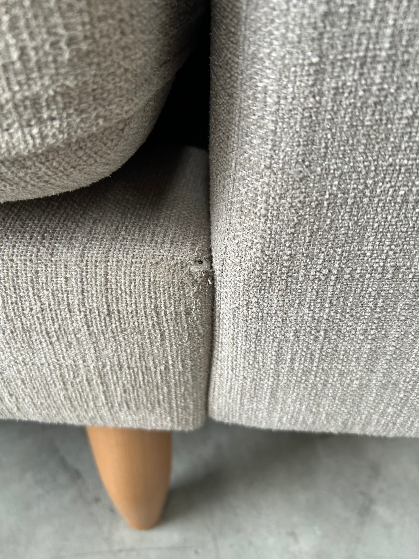 Hutch Fabric Block Arm 4 Seater Corner Sofa - Dove Grey
