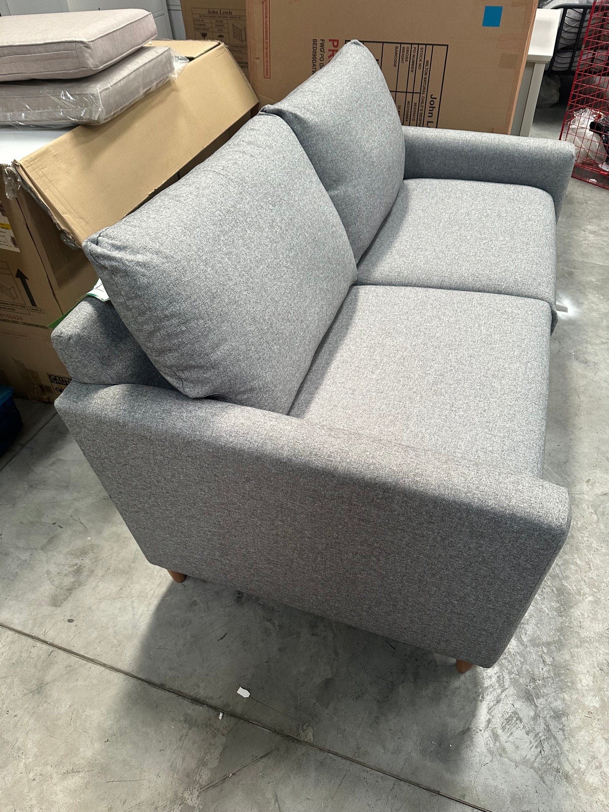 John Lewis Bailey II Medium Sofa Bed, Light Leg, Brushed Tweed Grey
